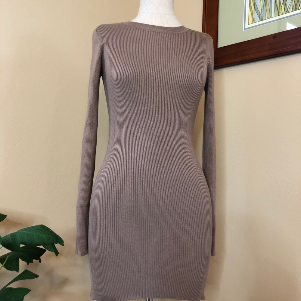 Forever 21 Taupe Mini Sweater Dress Size S